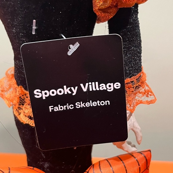 Festive Skeleton Figurine in Black and Orange - Picture 7 of 12